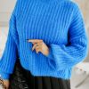 Odziez CandyTM Swetry Z Golfem | Sweter Venice Oversize Z Golfem Niebieski