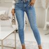 Odziez CandyTM Spodnie Jeansowe | Spodnie Jeansowe Slim Fit Niebieski Jeans