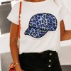 Odziez CandyTM T-Shirty Z Aplikacja | T-Shirt Z Aplikacja Czapka Z Daszkiem Bialy