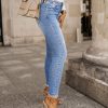 Odziez CandyTM Spodnie Jeansowe | Spodnie Jeansowe Skinny Queen Niebieski Jeans