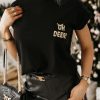 Odziez CandyTM T-Shirty Z Nadrukiem | T-Shirt Bawelniany Ze Zlotym Nadrukiem Oh Deer Czarny