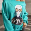 Odziez CandyTM Bluzy Bez Kaptura | Bluza Dresowa Glasses Morska