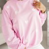 Odziez CandyTM Bluzy Basic | Bluza Dresowa W Haftowane Serduszka Rozowa