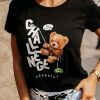 Odziez CandyTM T-Shirty Z Nadrukiem | T-Shirt Challenge Yourself Czarny