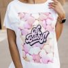 Odziez CandyTM T-Shirty Z Nadrukiem | T-Shirt Tunika Square Oh Baby Bialy